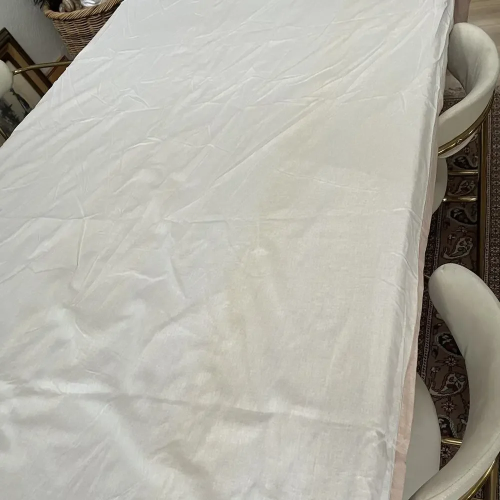 Pottery Barn Blush Pink Linen Curtain Panels (2) 50 in x 108 in Cotton Lined